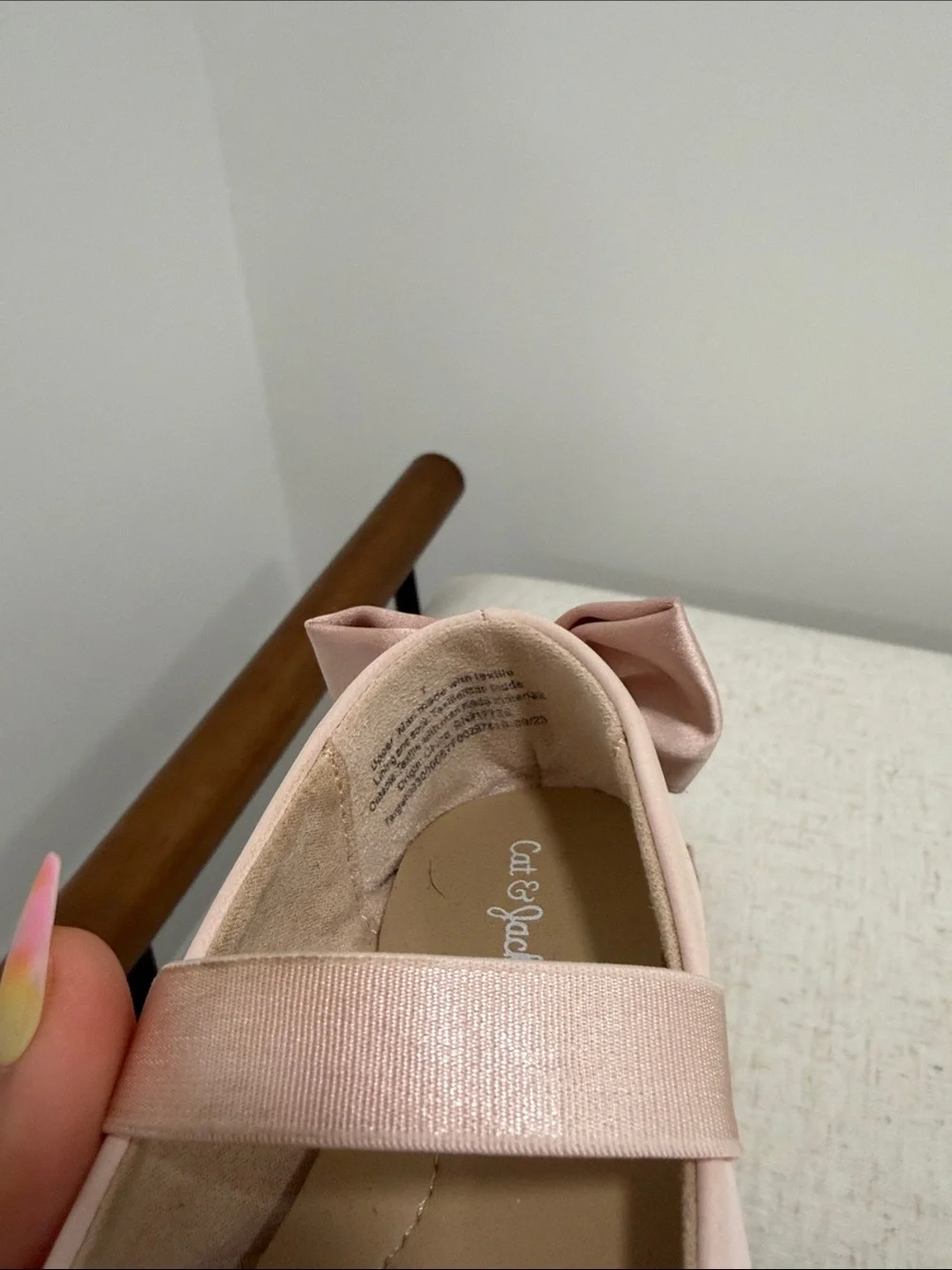 Cat & Jack Light Pink Bow Mary Jane Dress Shoes
